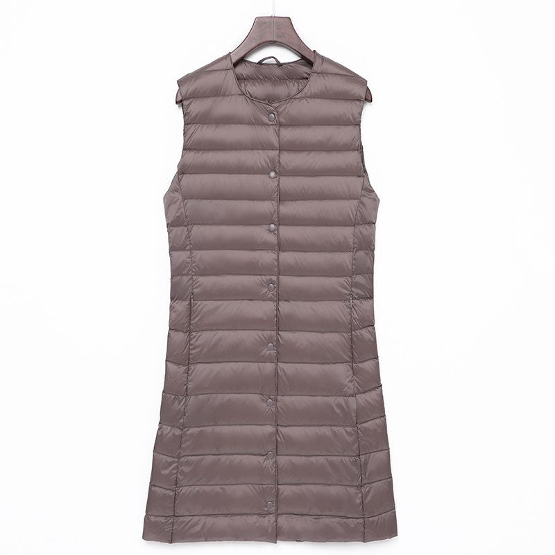 Ladies Long Quilted Thermal Vest with A-Line Silhouette Mune Fashion