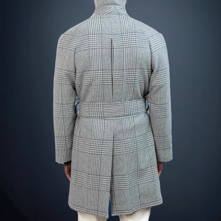 Men's Classic Checked Wool Coat Mune