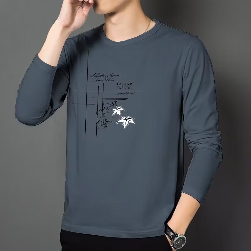 Men's Fashion Long Sleeve Shirt with Creative Print Mune Fashion