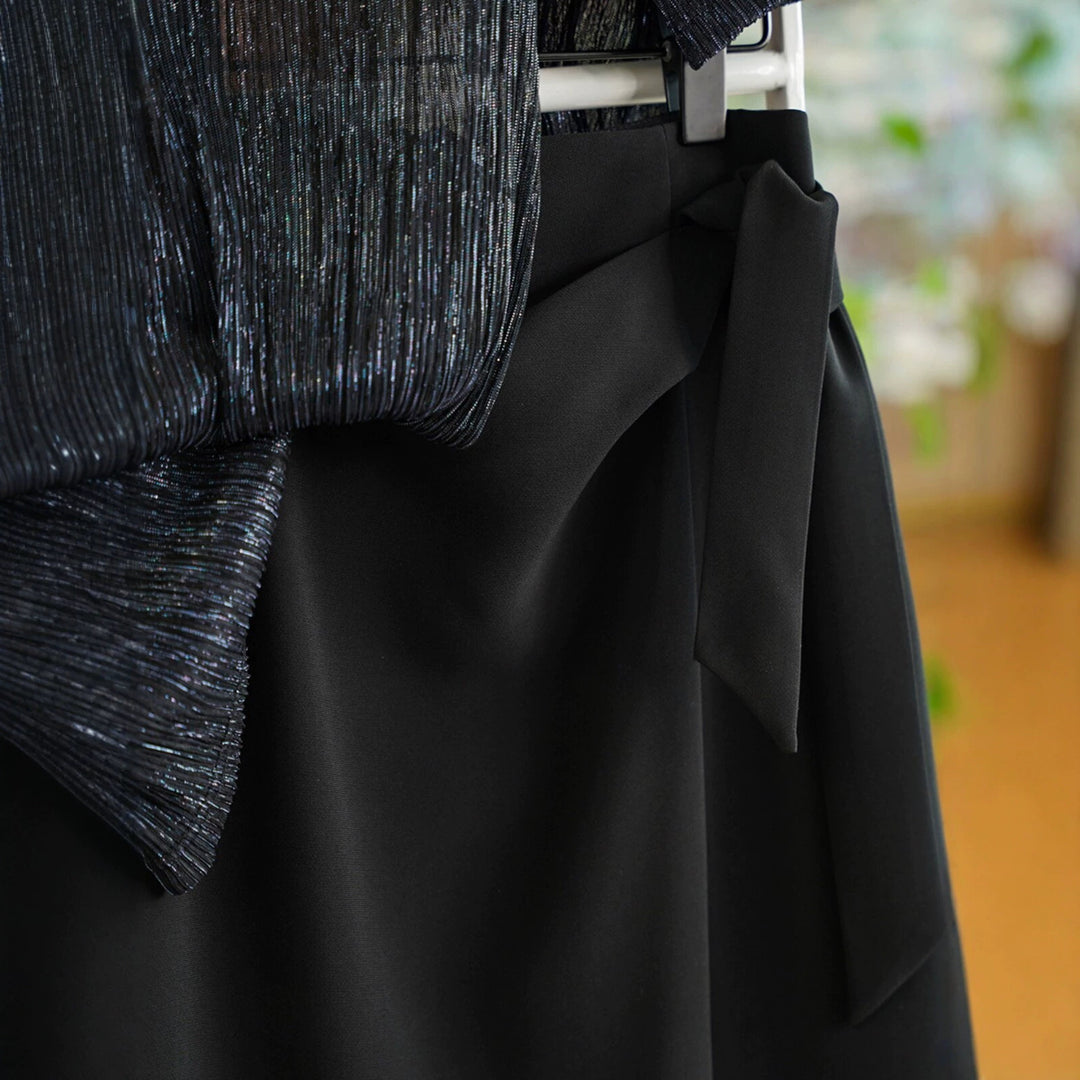 Women's Elegant Wrap Skirt with Waist Tie Mune Fashion