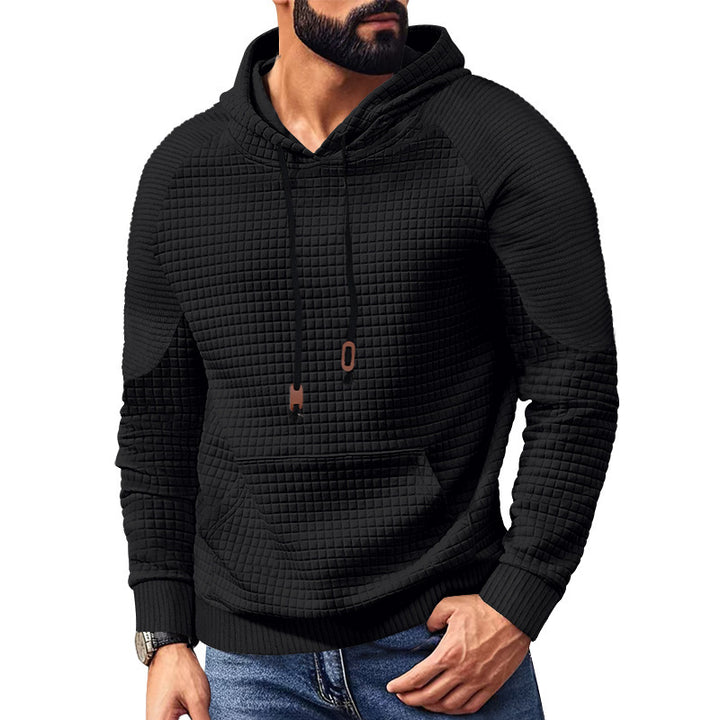 Men's quilted hoodie with square structure and kangaroo pocket Mune Fashion