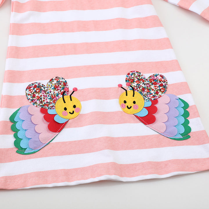 Girls long sleeve dress with colorful butterfly design Mune Fashion