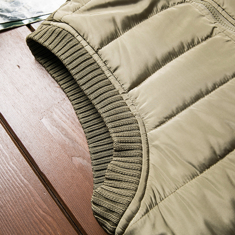 Men's Padded Thermal Puffer Vest with Teddy Fleece Lining and Ribbed Cuffs Mune Fashion