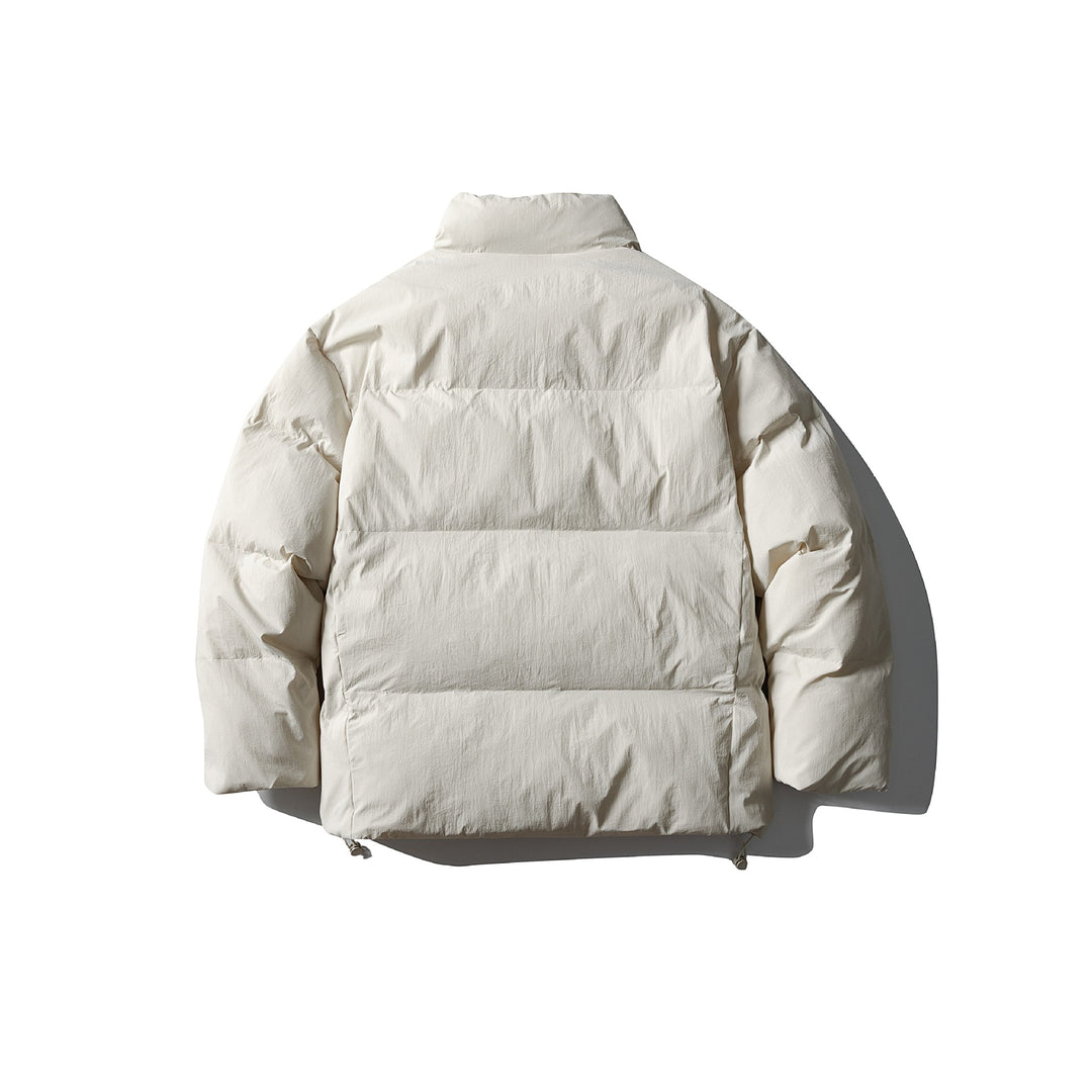 Unisex short-cut square quilted puffer jacket with high funnel collar and adjustable hem Mune Fashion