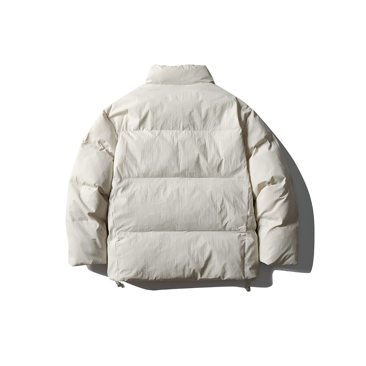 Unisex short-cut square quilted puffer jacket with high funnel collar and adjustable hem Mune Fashion