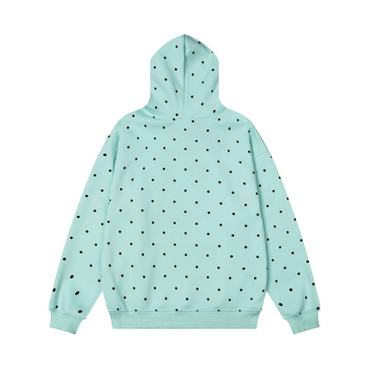 Women's hoodie with polka dot, musical note print and kangaroo pocket Mune Fashion