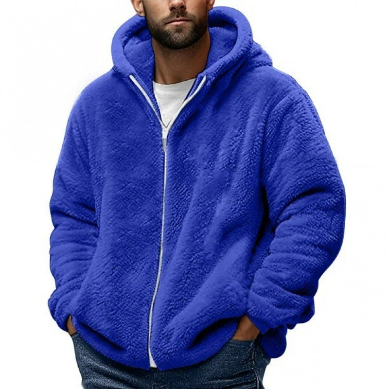 Men's Cozy Teddy Fleece Zip-Up Hoodie with Oversized Fit Mune Fashion