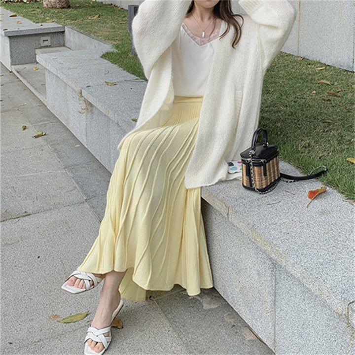 Ladies Elegant, Pleated Maxi Skirt Mune Fashion