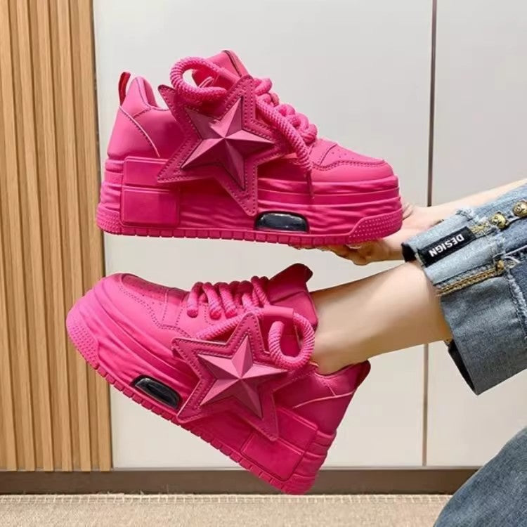 Women's sporty platform sneakers with fashionable star design Mune Fashion