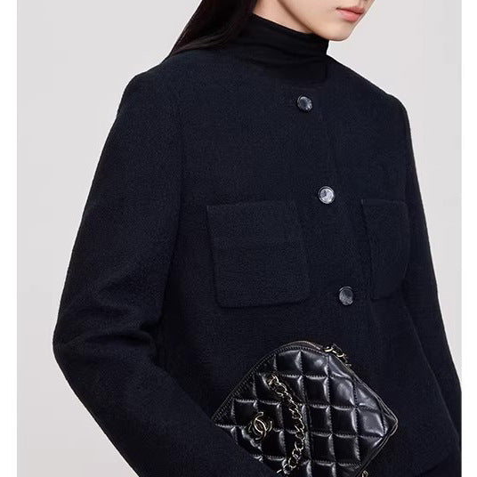 Women modern cropped jacket with elegant buttons Mune Fashion