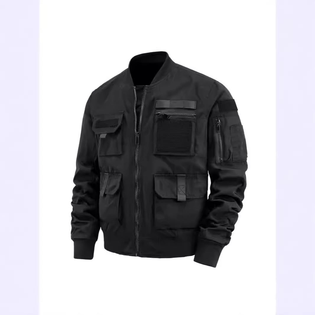 Men's tactical bomber jacket with multifunctional pockets and stretch cuffs Mune Fashion