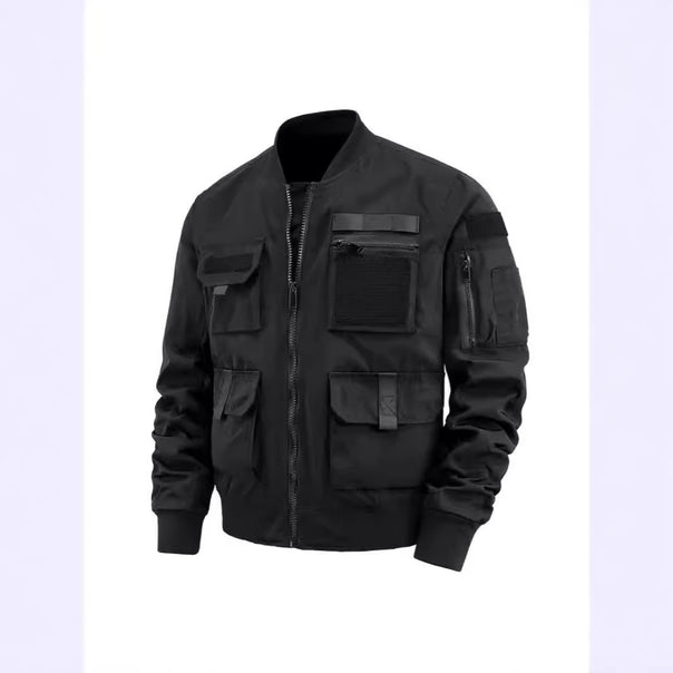 Men's tactical bomber jacket with multifunctional pockets and stretch cuffs Mune Fashion