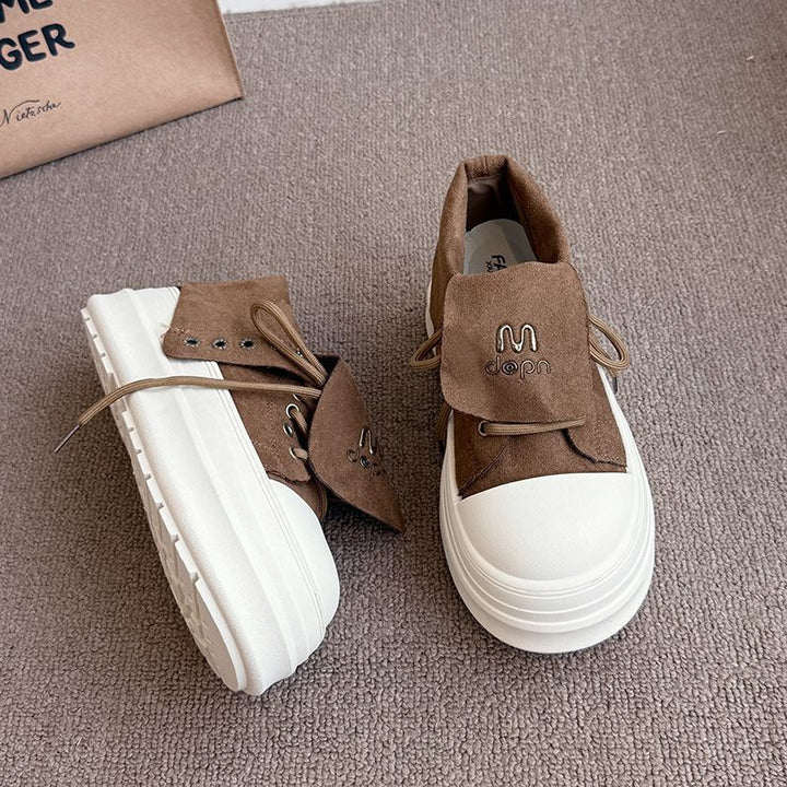 Women's High-Top Sneakers with Fashionable Suede and Sturdy Platform Mune Fashion
