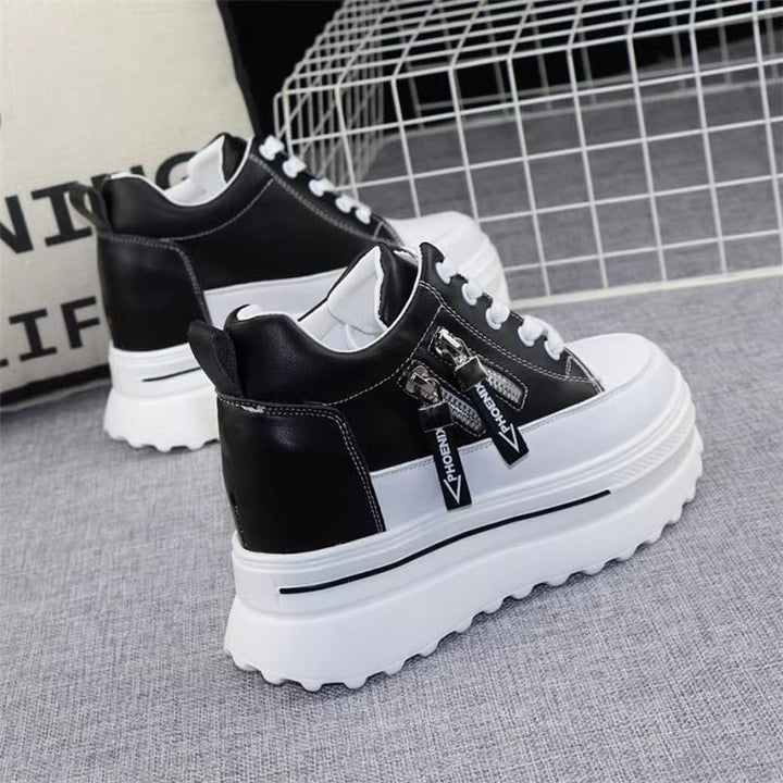Women's sporty sneakers with platform and zipper Mune Fashion