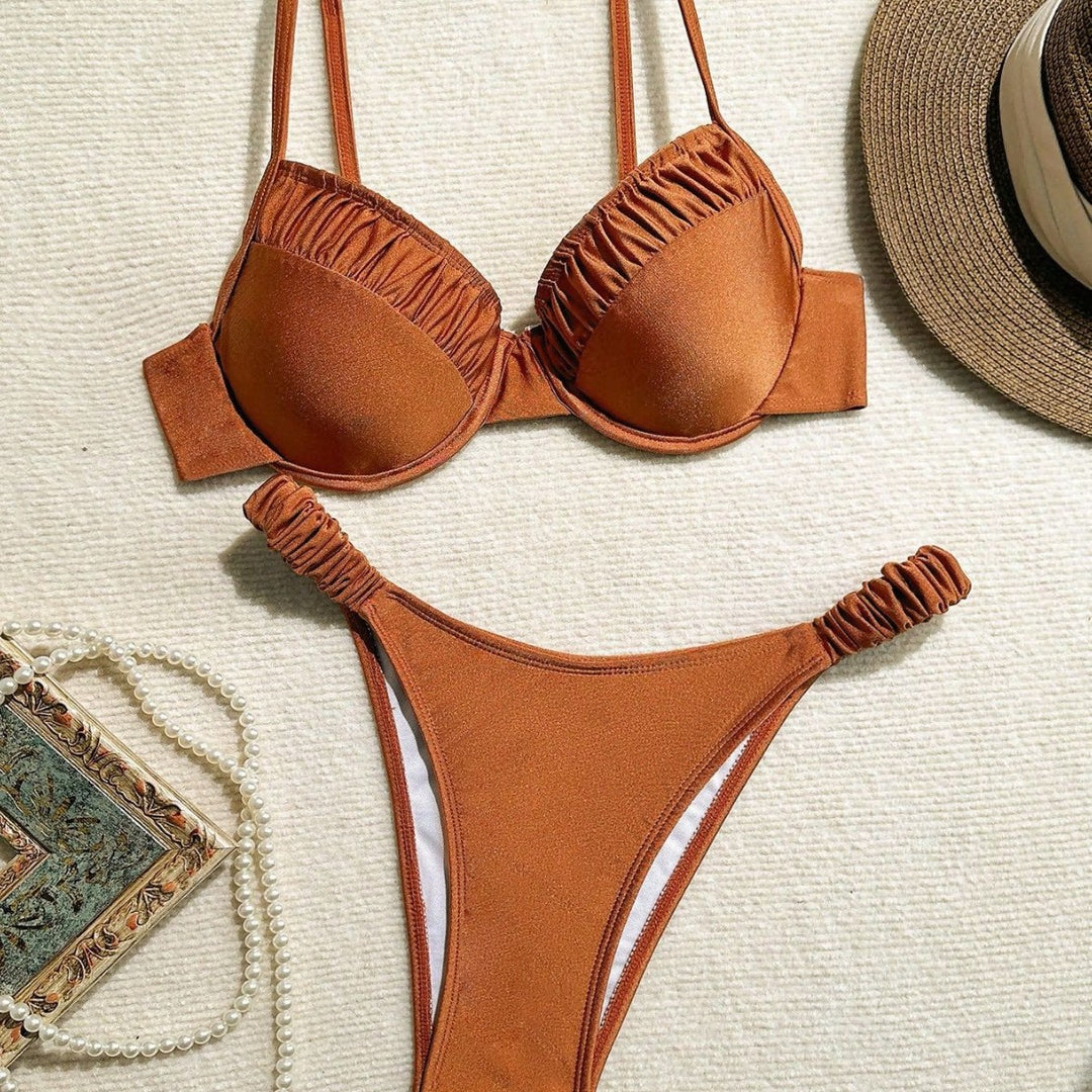 Women's Push-Up Bikini with Ruffles and Adjustable Straps Mune Fashion