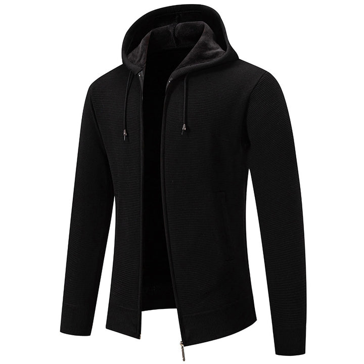 Men's structured zip-up cardigan with lined hood and soft teddy inner lining Mune Fashion