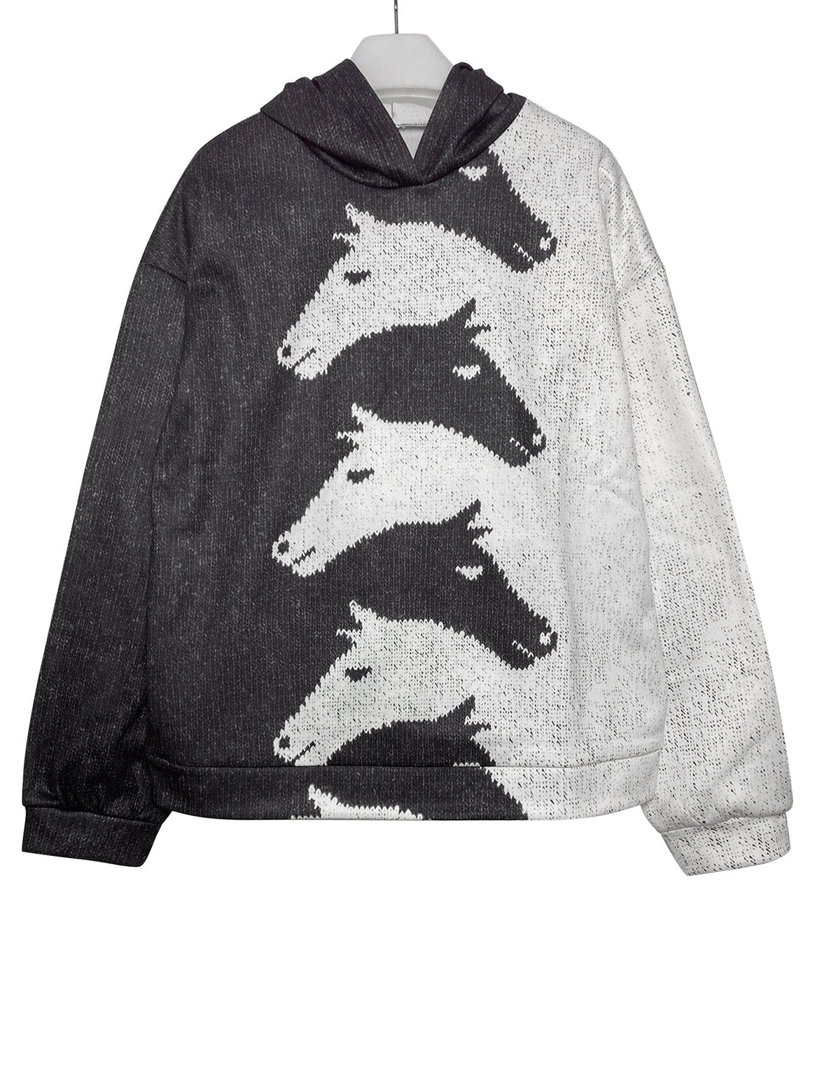 Women's Hoodie with Creative Horse Pattern and Comfortable Fit Mune