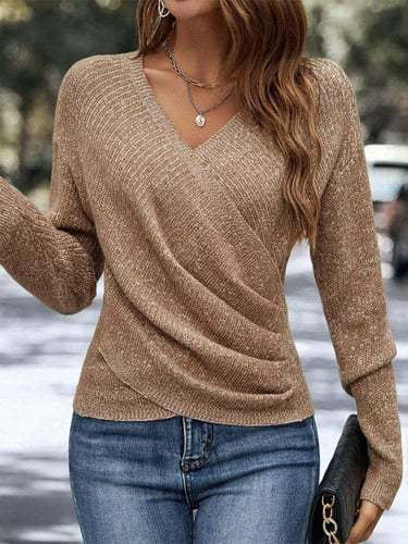 Women's Elegant Wrap Sweater Mune Fashion