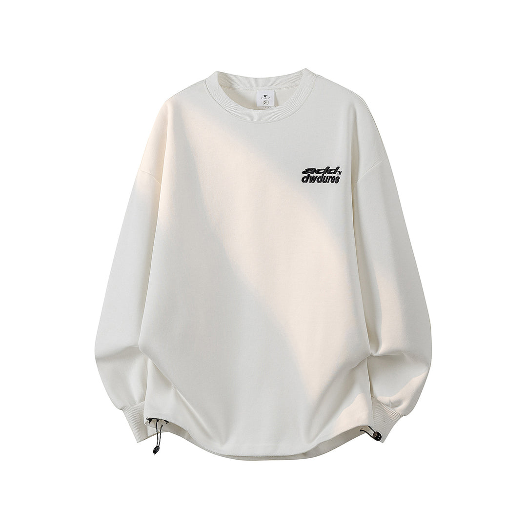Women's Oversized Sweatshirt with Embroidered Logo, Rounded Hem & Dropped Shoulder Mune Fashion