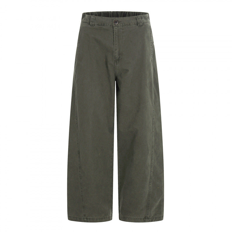 Women's Wide Cropped Pants with High Waist and Straight Leg Mune Fashion