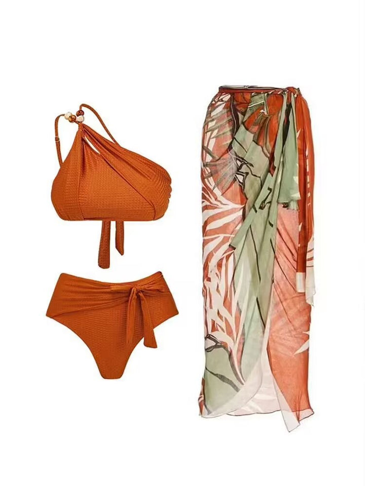 Women's swimsuit set with asymmetrical top and elegant sarong Mune Fashion