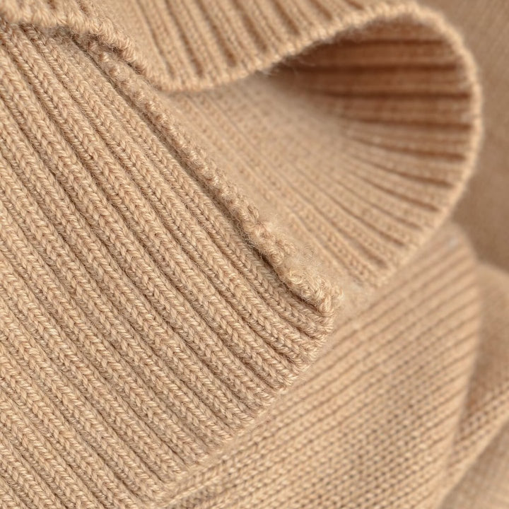 Women's Oversize One-Shoulder Pullover with Batwing Sleeves and Wide Ribbed Cuff Mune Fashion
