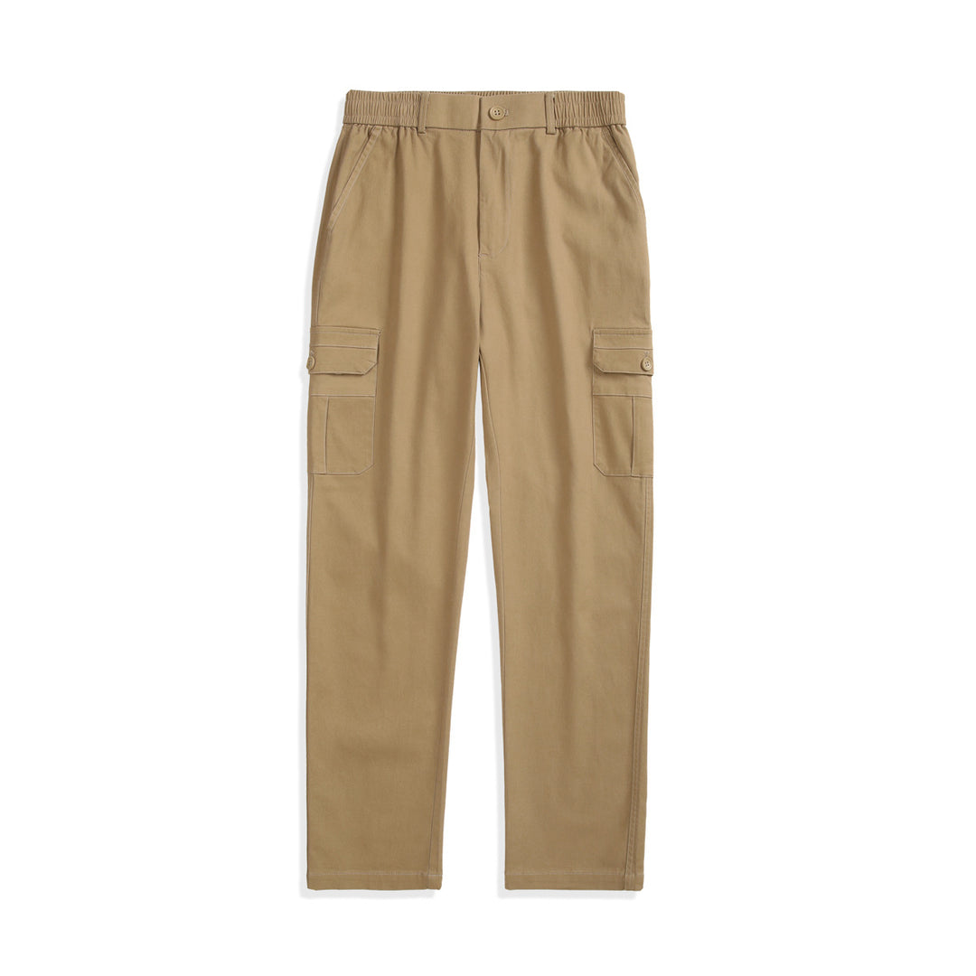 Men's straight-cut cargo pants with utility flap pockets and slightly tapered leg Mune Fashion