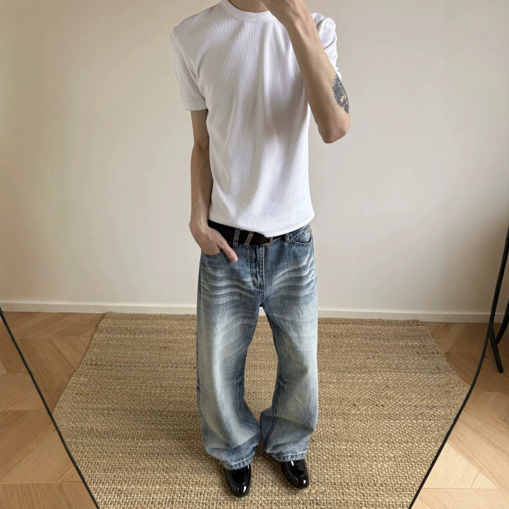Ladies Wide-Cut Denim Jeans Mune Fashion