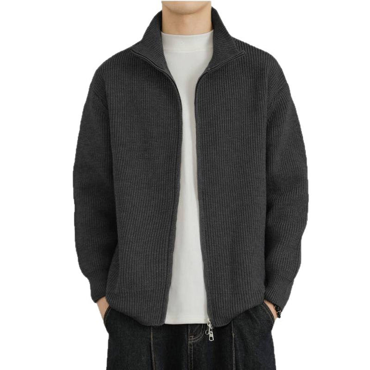 Men's cardigan with stand-up collar and zipper Mune Fashion
