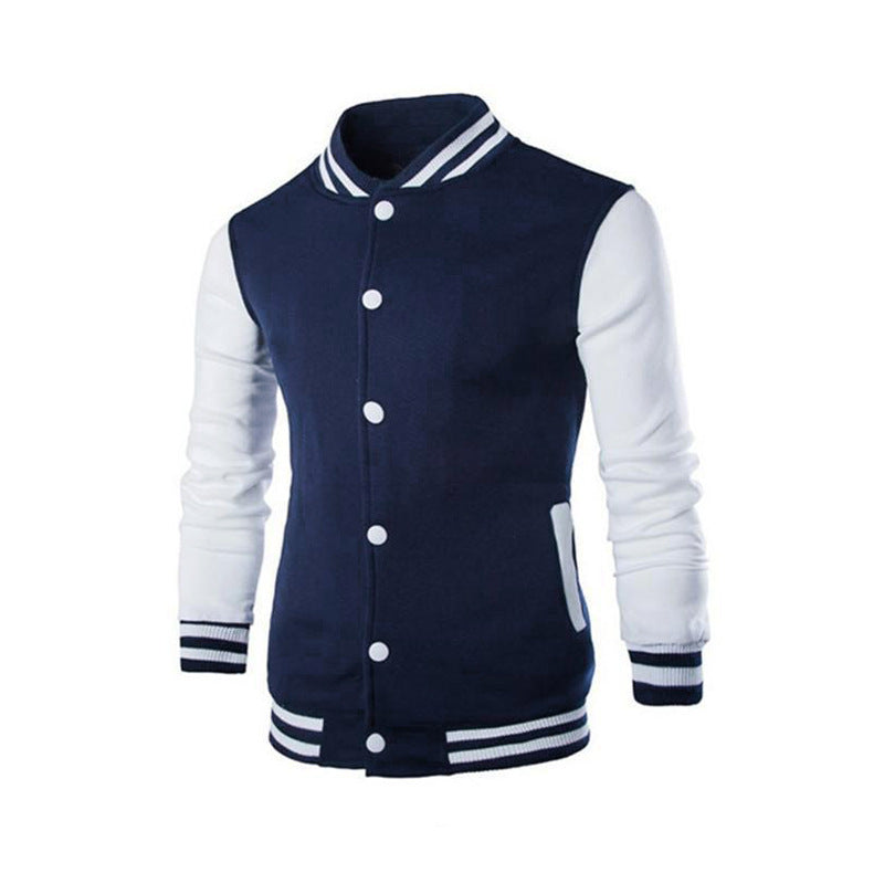 Men's classic college jacket in baseball style with contrasting sleeves and ribbed cuffs Mune Fashion