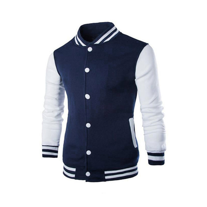 Men's classic college jacket in baseball style with contrasting sleeves and ribbed cuffs Mune Fashion