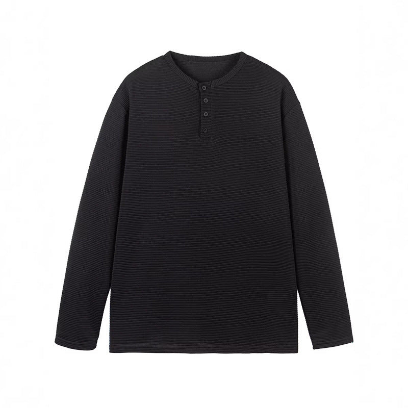 Unisex Thermal Henley Shirt with Waffle Texture and Long Sleeve Mune Fashion