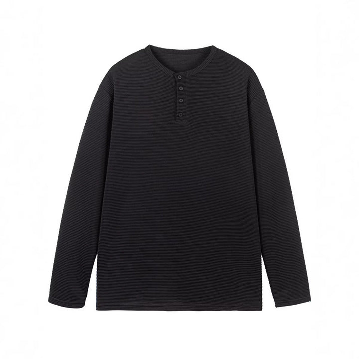 Unisex Thermal Henley Shirt with Waffle Texture and Long Sleeve Mune Fashion