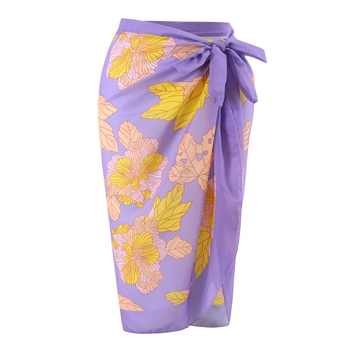 Ladies' one-piece swimsuit with floral design and wrap skirt Mune Fashion