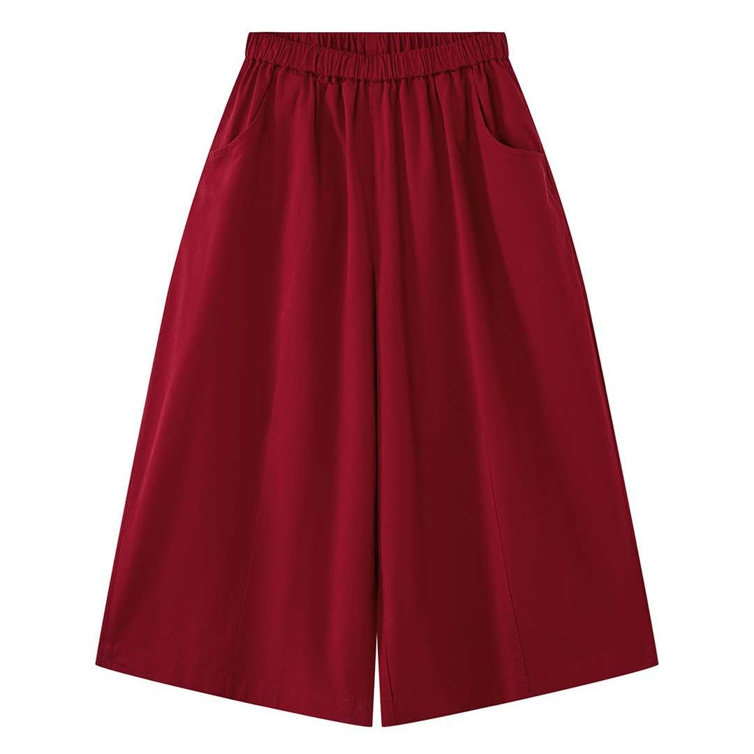 Women Extra-wide Balloon Culotte made of cotton twill with drawstring and fold-over waistband Mune Fashion