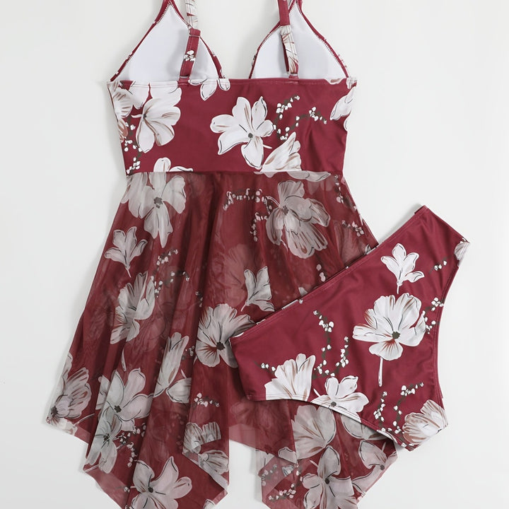 Women's Beach Dress with Floral Overlay Mune Fashion