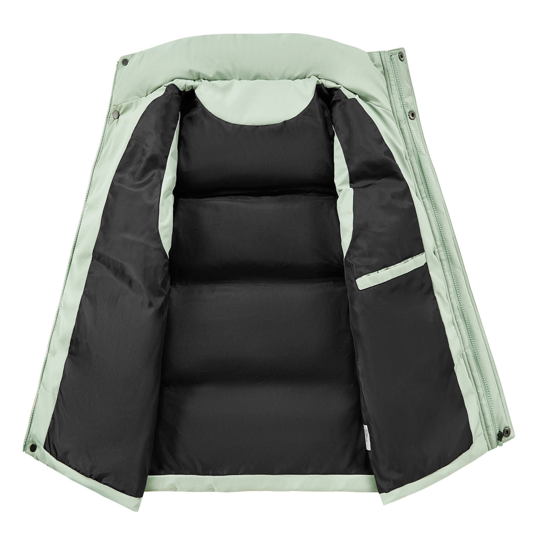 Men's Padded Quilted Vest with High Stand-Up Collar, Flap Pockets & Concealed Zipper Mune Fashion