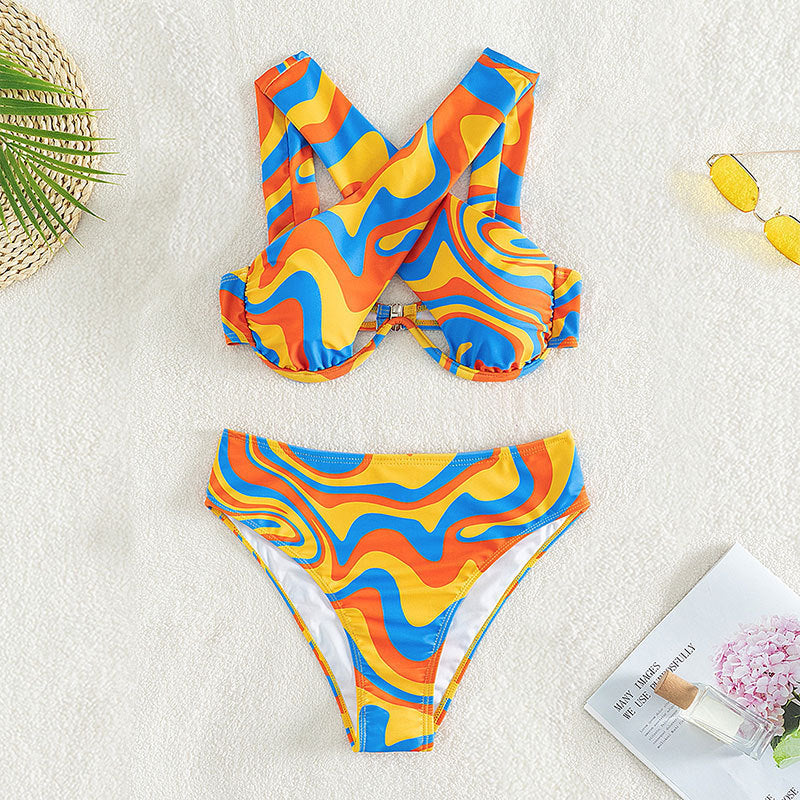 Women's bikini set with asymmetrical design and high waistband Mune Fashion