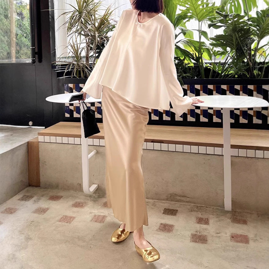 Women Elegant and airy long sleeve blouse Drune