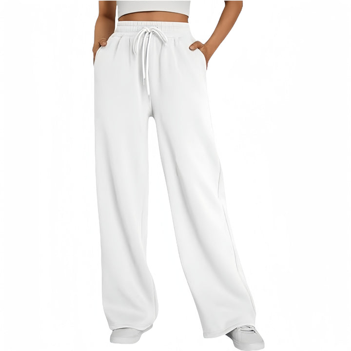 Ladies nan Palazzo lounge pants with high waist, elastic waistband, drawstring and deep side pockets Mune Fashion