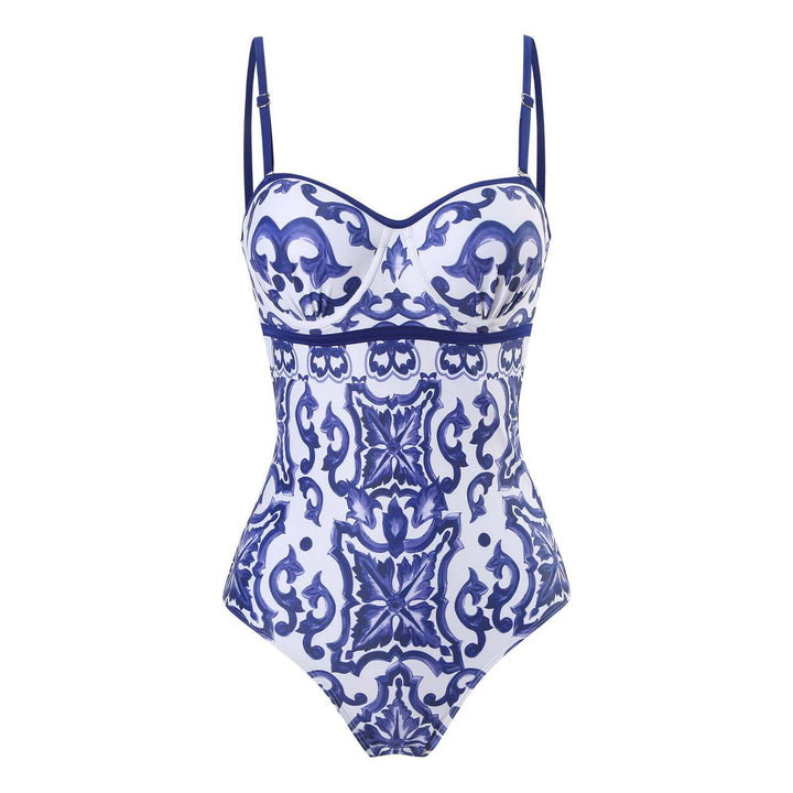 Women's One-Piece Swimsuit with Elegant Wrap Skirt Mune Fashion