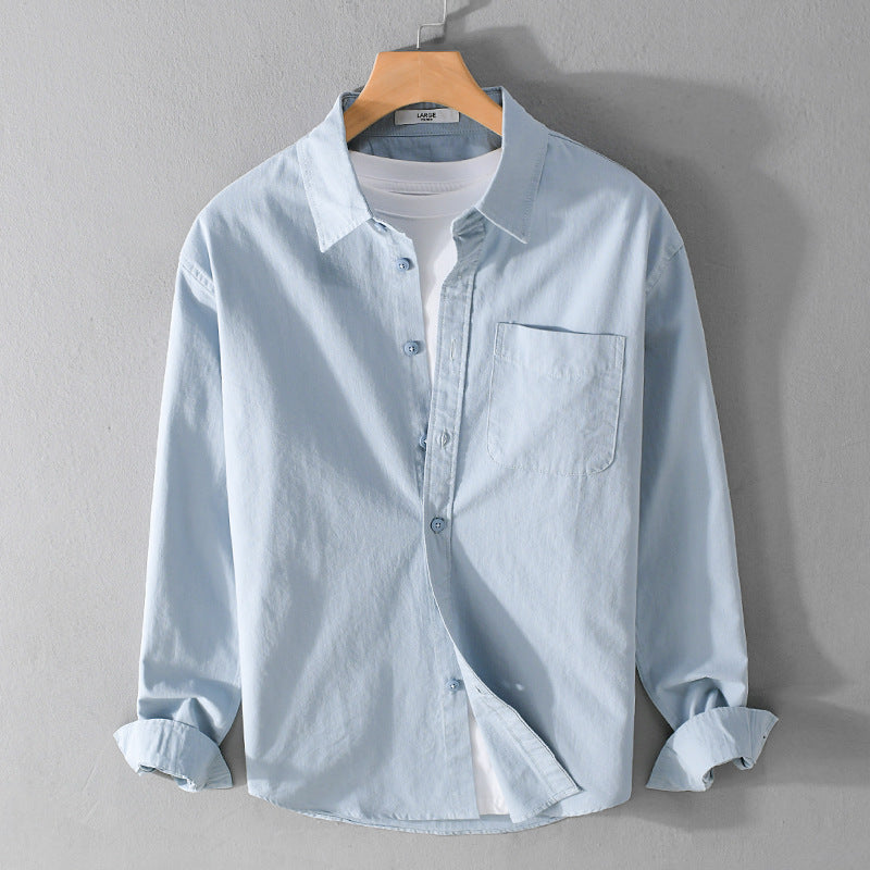 Men's Layered-Look Shirt Jacket made of Cotton Blend with Kent Collar and Chest Pocket Mune Fashion