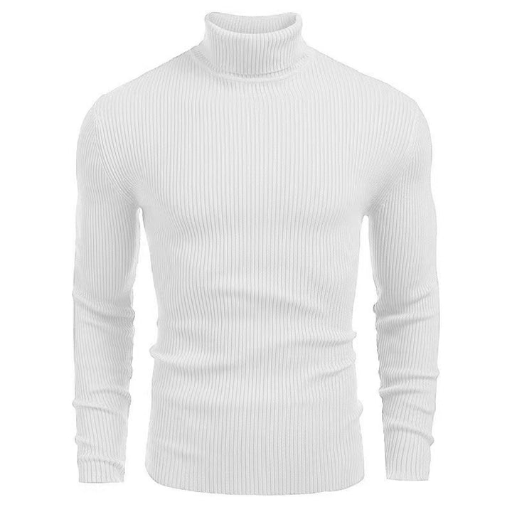 Men's ribbed turtleneck sweater fitted elastic fine knit Mune Fashion