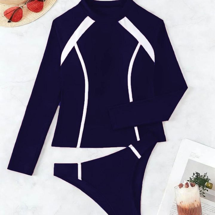 Damen Sportlicher Rashguard mit Langarm und Modernen Akzenten Echo Archiv