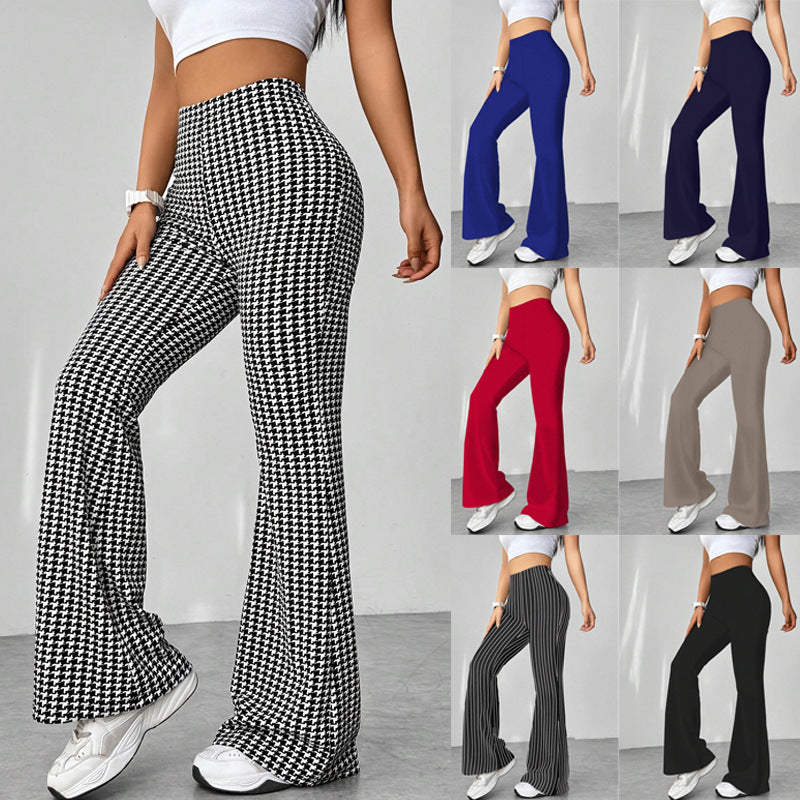 Ladies' Stretch Flared Pants with High Waist and Wide Leg Mune Fashion