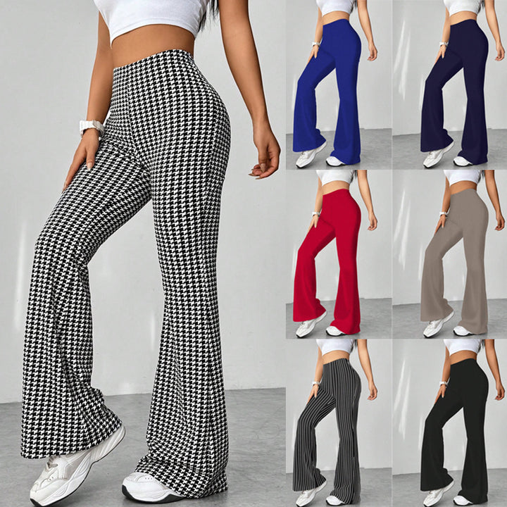 Ladies' Stretch Flared Pants with High Waist and Wide Leg Mune Fashion