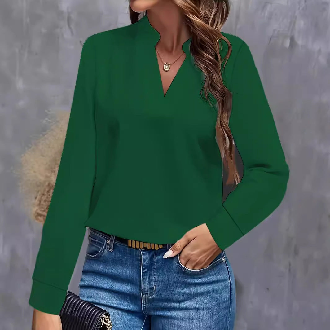 Women’s blouse with stand-up collar and long sleeves Mune Fashion