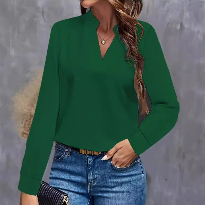 Women’s blouse with stand-up collar and long sleeves Mune Fashion