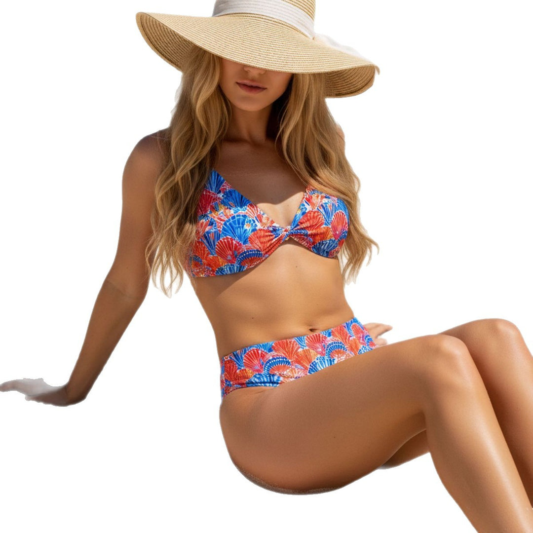 Women High-Cut Bikini with Playful Shell Design Mune Fashion