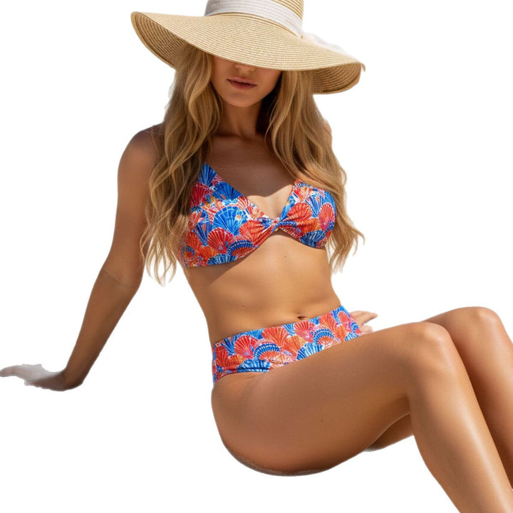 Women High-Cut Bikini with Playful Shell Design Mune Fashion